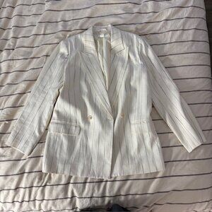 H&M Women's Cream Striped Blazer size S